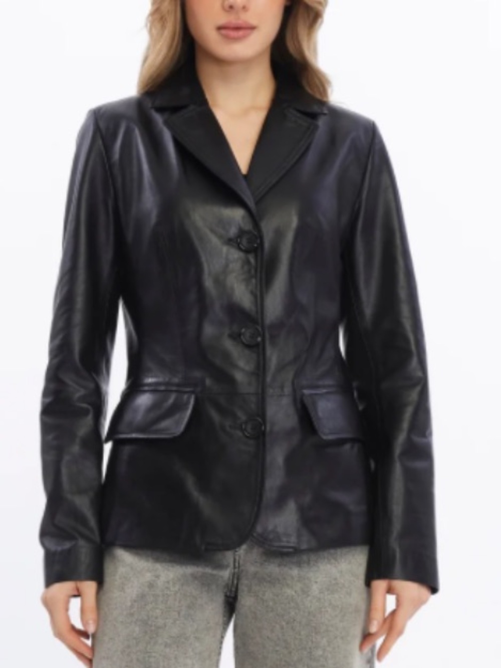 SQ Sinequanone Designed In Paris Black Leather Blazer Jacket Size M